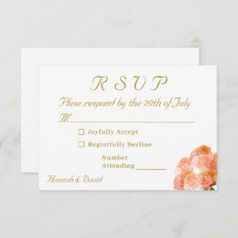 Katholieke Terracotta Roos bruiloft RSVP Kaartje