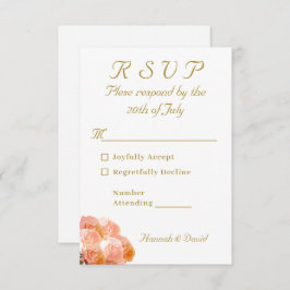 Katholieke Terracotta Roos bruiloft RSVP Kaartje