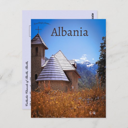 Katholieke Thetische Kerk in het district Shkodër Briefkaart (Voorkant / Achterkant)