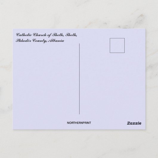 Katholieke Thetische Kerk in het district Shkodër Briefkaart (Achterkant)