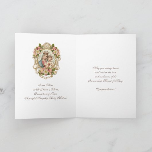 Katholieke toewijding aan de Maagd Maria Religieus Kaart (Binnen)