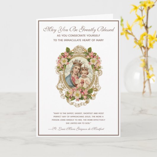 Katholieke toewijding aan de Maagd Maria Religieus Kaart (Gele Bloem)
