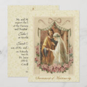 Katholieke Traditionele Bridal Weddenschap Kaart (Voorkant / Achterkant)