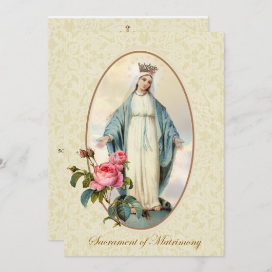 Katholieke Traditionele Bridal Weddenschap Kaart (Voorkant / Achterkant)