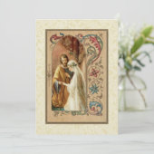 Katholieke Traditionele Bridal Weddenschap Kaart (Staand voorkant)