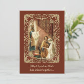 Katholieke Traditionele Bridal Weddenschap Kaart (Staand voorkant)