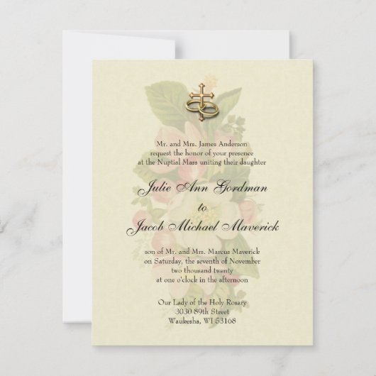 katholieke traditionele bruinbruiddas kaart (Achterkant)