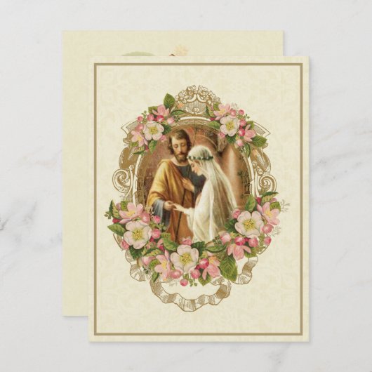 katholieke traditionele bruinbruiddas kaart (Voorkant / Achterkant)