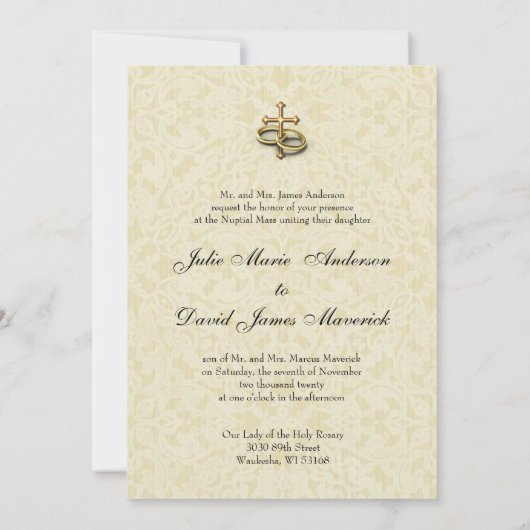 katholieke traditionele bruinbruiddas kaart (Achterkant)