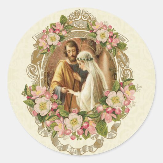 katholieke traditionele bruinbruiddas ronde sticker (Voorkant)