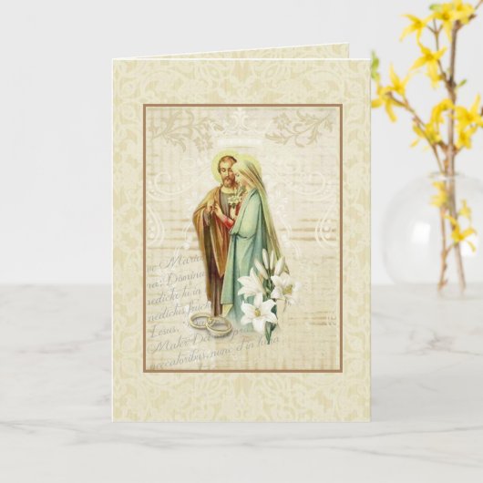 Katholieke traditionele kerk bruiloft uitnodiging (Gele Bloem)