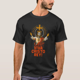 Katholieke trots Viva Cristo Rey Vintage Heren Kri T-shirt