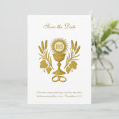 Katholieke Trouw Elegante Bewaar de Datum Save The Date (Staand voorkant)