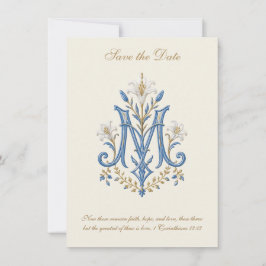 Katholieke Trouw Maria Monogram Save The Date