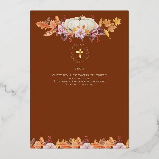 Katholieke Trouw Uitnodigingen Herfst Pompoenen (Achterkant)