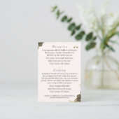 Katholieke trouwerij uit de gratie informatiekaartje (Staand voorkant)