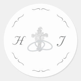 Katholieke Trouwkaart Nuptial Grace Ronde Sticker
