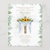 KATHOLIEKE Trouwkaart Zonnebloemen Kruis Flyer (Voorkant)