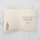 Katholieke trouwmaagd Mary Rosary Vintage Kaart (Binnen)