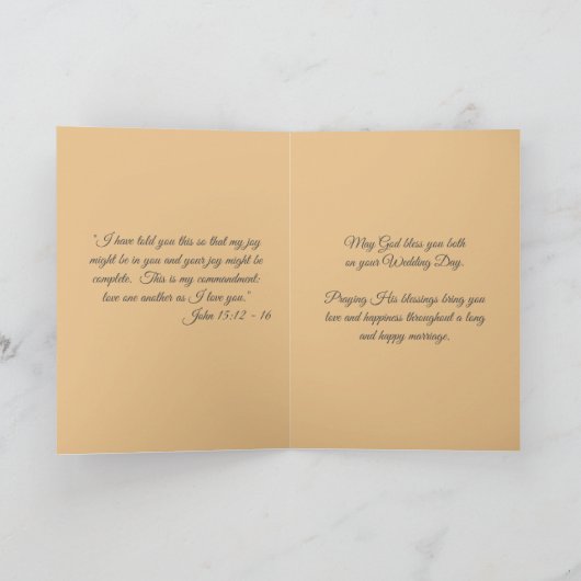 Katholieke Trouwpriester Engelen Bruid Bruidegom Kaart (Binnen)