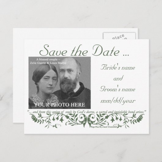 Katholieke Trouwset Save the Date Sjabloon CC (Voorkant / Achterkant)