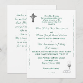 Katholieke Trouwuitnodiging Nuptial Grace Kaart