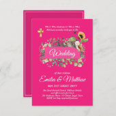 Katholieke trouwuitnodigingen bloemig elegant mode (Voorkant / Achterkant)