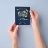Katholieke trouwuitnodigingen bloemig elegant mode flyer (Hand)