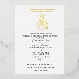 Katholieke uitnodiging met folie Jezus Heilige Har