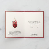 Katholieke Valentijn Rozen Heilig Hart van Jezus Kaart (Binnen)