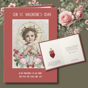 Katholieke Valentijn Rozen Heilig Hart van Jezus Kaart