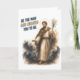 Katholieke verjaardagskaart Sint-Jozef Kaart