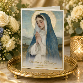 Katholieke verjaardagskaart van de Heilige Maria Kaart