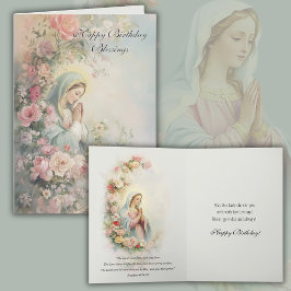 Katholieke verjaardagskaart van de Maagd Maria met Kaart