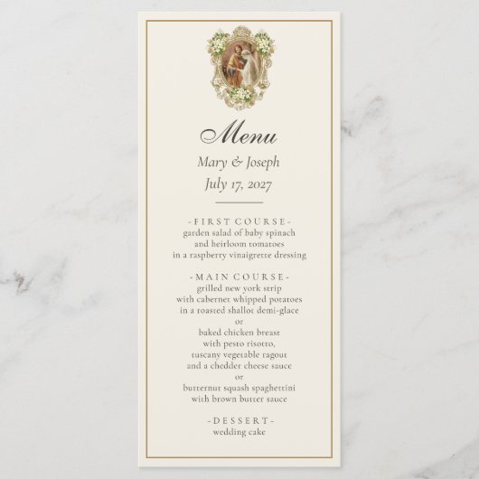 Katholieke Verloving Maria & Jozef Trouw Menu (Voorkant)