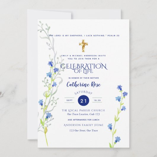 Katholieke viering van het levensherdenkingsfunera kaart (Voorkant)