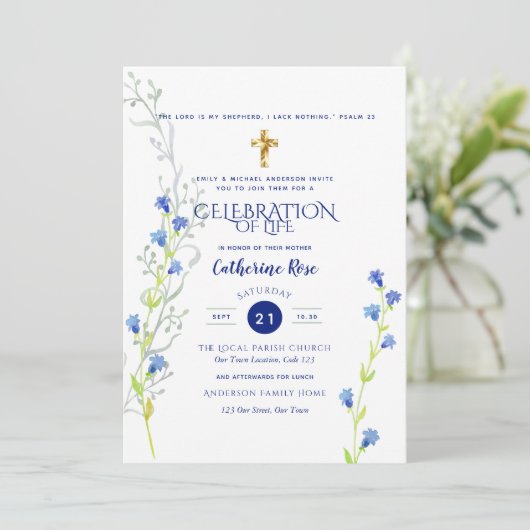 Katholieke viering van het levensherdenkingsfunera kaart (Staand voorkant)