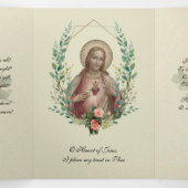 katholieke Vintage Birthday Jesus Prayer Drieluik Wenskaart (Binnenkant midden)