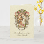 Katholieke Vintage Elegante bruiloft Kaart (Gele Bloem)