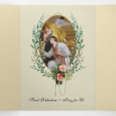 katholieke Vintage St. Valentijn Prayer Drieluik Wenskaart (Binnenkant midden)