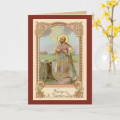 katholieke Vintage St. Valentijn Prayer Kaart (Gele Bloem)