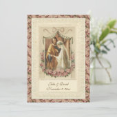 Katholieke Vintage Wedding Church/Reception Kaart (Staand voorkant)