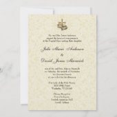 Katholieke Vintage Wedding Church/Reception Kaart (Achterkant)