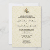 Katholieke Vintage Wedding Church/Reception Kaart (Achterkant)