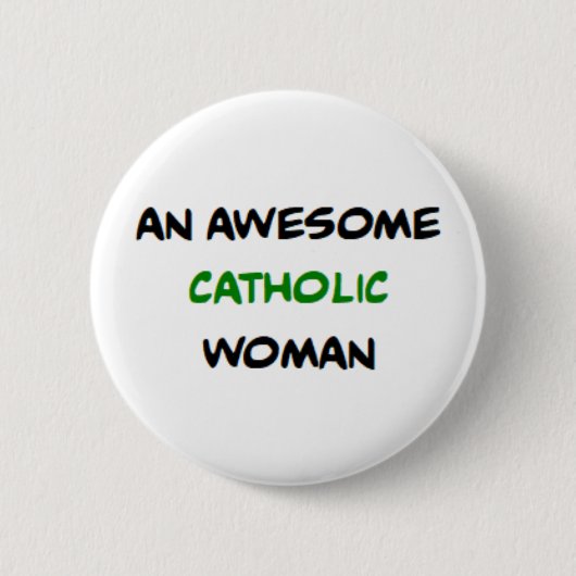 katholieke vrouw, geweldig ronde button 5,7 cm (Voorkant)