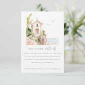 Katholieke Waterverf Kerk bruiloft details Informatiekaartje (Staand voorkant)