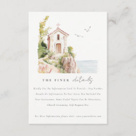 Katholieke Waterverf Kerk bruiloft details Informatiekaartje