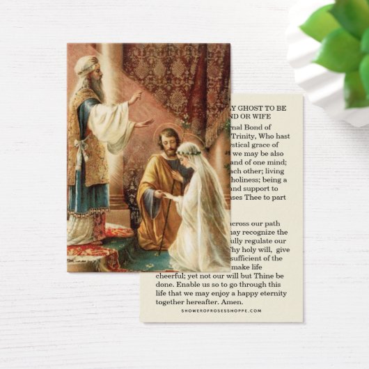 Katholieke weddenschap voor echtgenoot en vrouw visitekaartje (Bureau)