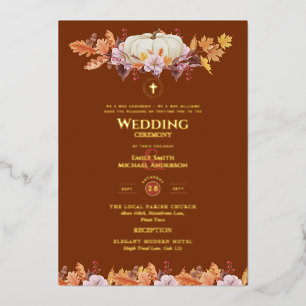 Katholieke Weddenschappen Naherfst Herfst Pumpkins Folie Uitnodiging