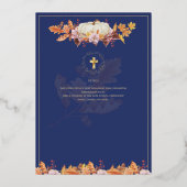 Katholieke Weddenschappen Naherfst Herfst Pumpkins Folie Uitnodiging (Achterkant)